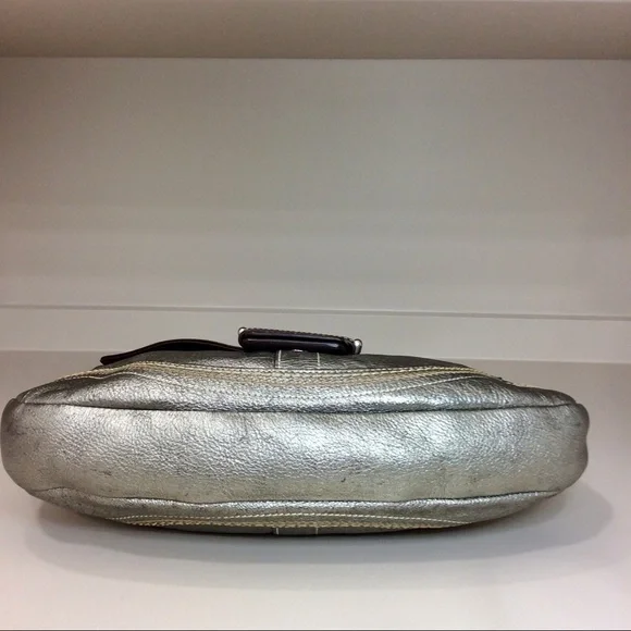 Rare Coach Soho Metallic Goat Leather Y2K Buckle Flap Shoulder Bag - Picture 11 of 17